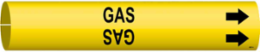 GAS Pipe Marker, 0.8125" H x 0.8125" W, Fits Pipes 0.75" Dia. Thru 1.375" Dia.