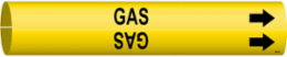 GAS Pipe Marker, 0.875" H x 0.875" W, Fits Pipes 1.5" Dia. Thru 2.375" Dia.