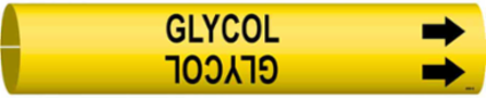 Glycol Pipe Marker, 0.875" H x 0.875" W, Fits Pipes 1.5" Dia. Thru 2.375" Dia.
