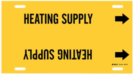 HEATING SUPPLY Pipe Marker, 24" W, Fits Pipes 8" Dia. Thru 9.875" Dia.
