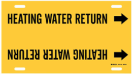 Heating Water Return Pipe Marker, 10" H x 24" W, Fits Pipes 8" Dia. Thru 9.875" Dia.
