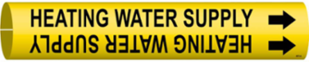 Heating Water Supply Pipe Marker, 0.8125" H x 0.8125" W, Fits Pipes 0.75" Dia. Thru 1.375" Dia.