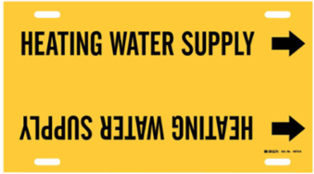 Heating Water Supply Pipe Marker, 10" H x 24" W, Fits Pipes 8" Dia. Thru 9.875" Dia.