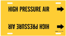 HIGH PRESSURE AIR Pipe Marker, 10" H x 32" W, Fits Pipes 10" Dia. Thru 15" Dia.