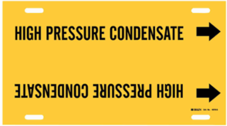 High Pressure Condensate Pipe Marker, 10" H x 24" W, Fits Pipes 8" Dia. Thru 9.875" Dia.