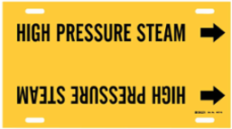 High Pressure Steam Pipe Marker, 10" H x 24" W, Fits Pipes 8" Dia. Thru 9.875" Dia.