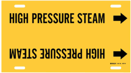 High Pressure Steam Pipe Marker, 10" H x 32" W, Fits Pipes 10" Dia. Thru 15" Dia.