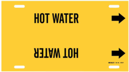 Hot Water Pipe Marker, 8" H x 16" W, Fits Pipes 6" Dia. Thru 7.875" Dia.