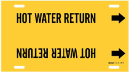 Hot Water Return Pipe Marker, 10" H x 32" W, Fits Pipes 10" Dia. Thru 15" Dia.