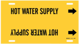 Hot Water Supply Pipe Marker, 8" H x 16" W, Fits Pipes 6" Dia. Thru 7.875" Dia.