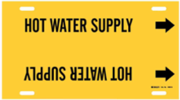 Hot Water Supply Pipe Marker, 10" H x 24" W, Fits Pipes 8" Dia. Thru 9.875" Dia.