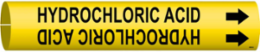HYDROCHLORIC ACID Pipe Marker, 0.875" H x 0.875" W, Fits Pipes 1.5" Dia. Thru 2.375" Dia.