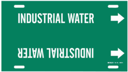 Industrial Water Pipe Marker, 10" H x 32" W, Fits Pipes 10" Dia. Thru 15" Dia.