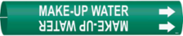 Make-Up Water Pipe Marker, 2.8125" H x 2.8125" W, Fits Pipes 4" Dia. Thru 6" Dia.