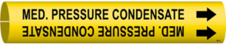 Med. Pressure Condensate Pipe Marker, 2.8125" H x 2.8125" W, Fits Pipes 4" Dia. Thru 6" Dia.