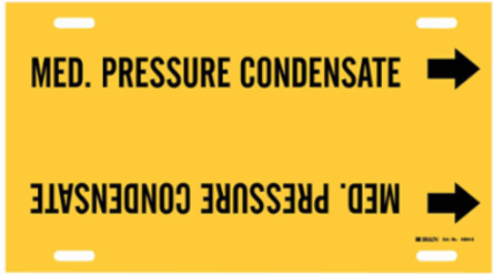 Med. Pressure Condensate Pipe Marker, 10" H x 24" W, Fits Pipes 8" Dia. Thru 9.875" Dia.
