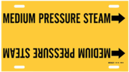Strap-On Pipe Marker: MEDIUM PRESSURE STEAM, 10" H x 24" W, Fits Pipes 8" Dia. Thru 9.875" Dia.
