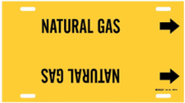 NATURAL GAS Pipe Marker, 10" H x 24" W, Fits Pipes 8" Dia. Thru 9.875" Dia.