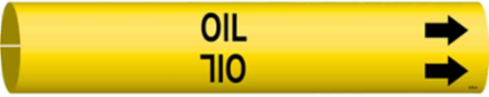 Oil Pipe Marker, 0.8125" H x 0.8125" W, Fits Pipes 0.75" Dia. Thru 1.375" Dia.