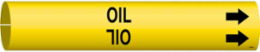 Oil Pipe Marker, 0.8125" H x 0.8125" W, Fits Pipes 0.75" Dia. Thru 1.375" Dia.