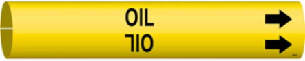 Oil Pipe Marker, 2.8125" H x 2.8125" W, Fits Pipes 4" Dia. Thru 6" Dia.