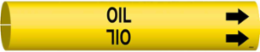 Oil Pipe Marker, 2.8125" H x 2.8125" W, Fits Pipes 4" Dia. Thru 6" Dia.