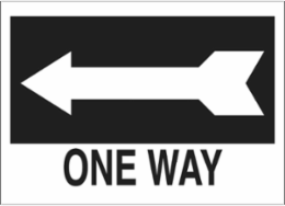 One Way Sign, 10" H x 14" W x 0.035" D, Aluminum, Arrow Direction: Left