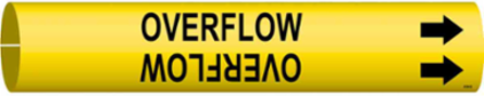 Overflow Pipe Marker, 2.8125" H x 2.8125" W, Fits Pipes 4" Dia. Thru 6" Dia.