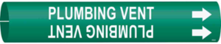PLUMBING VENT Pipe Marker, Fits Pipes 1.5" Dia. Thru 2.375" Dia.