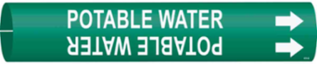 Potable Water Pipe Marker, 0.875" H x 0.875" W, Fits Pipes 1.5" Dia. Thru 2.375" Dia.