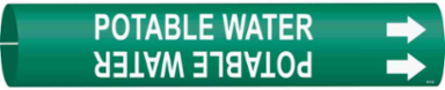Potable Water Pipe Marker, 2.8125" H x 2.8125" W, Fits Pipes 4" Dia. Thru 6" Dia.