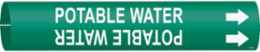 Potable Water Pipe Marker, 2.8125" H x 2.8125" W, Fits Pipes 4" Dia. Thru 6" Dia.