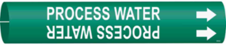 Process Water Pipe Marker, 2" H x 2" W, Fits Pipes 2.5" Dia. Thru 3.875" Dia.