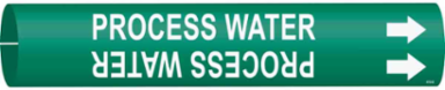 Process Water Pipe Marker, 2.8125" H x 2.8125" W, Fits Pipes 4" Dia. Thru 6" Dia.