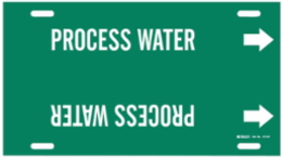 Process Water Pipe Marker, 8" H x 16" W, Fits Pipes 6" Dia. Thru 7.875" Dia.