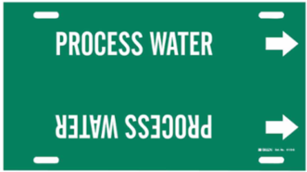Process Water Pipe Marker, 10" H x 24" W, Fits Pipes 8" Dia. Thru 9.875" Dia.