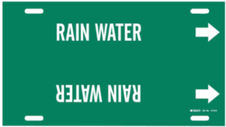 Rain Water Pipe Marker, 10" H x 32" W, Fits Pipes 10" Dia. Thru 15" Dia.
