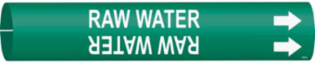 Raw Water Pipe Marker, 0.8125" H x 0.8125" W, Fits Pipes 0.75" Dia. Thru 1.375" Dia.