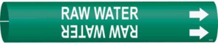 Raw Water Pipe Marker, 0.875" H x 0.875" W, Fits Pipes 1.5" Dia. Thru 2.375" Dia.