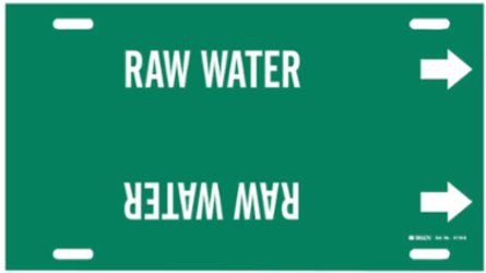 Raw Water Pipe Marker, 10" H x 24" W, Fits Pipes 8" Dia. Thru 9.875" Dia.