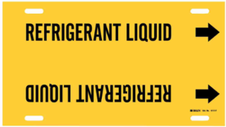 Refrigerant Liquid Pipe Marker, 8" H x 16" W, Fits Pipes 6" Dia. Thru 7.875" Dia.