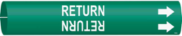 RETURN Pipe Marker, 2" H x 2" W, Fits Pipes 2.5" Dia. Thru 3.875" Dia.