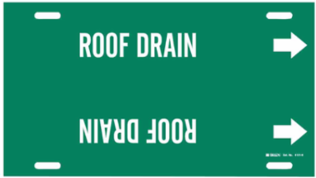 Roof Drain Pipe Marker, 10" H x 32" W, Fits Pipes 10" Dia. Thru 15" Dia.