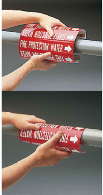 Sanitary Drain Pipe Marker, 2.8125" H x 2.8125" W, Fits Pipes 4" Dia. Thru 6" Dia.