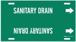 Sanitary Drain Pipe Marker, 10" H x 24" W, Fits Pipes 8" Dia. Thru 9.875" Dia.
