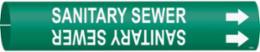 Sanitary Sewer Pipe Marker, 0.8125" H x 0.8125" W, Fits Pipes 0.75" Dia. Thru 1.375" Dia.