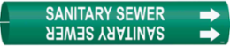 Sanitary Sewer Pipe Marker, 0.875" H x 0.875" W, Fits Pipes 1.5" Dia. Thru 2.375" Dia.