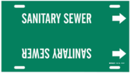 Sanitary Sewer Pipe Marker, 8" H x 16" W, Fits Pipes 6" Dia. Thru 7.875" Dia.