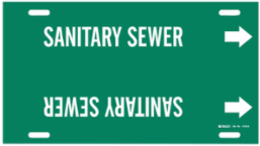 Sanitary Sewer Pipe Marker, 10" H x 24" W, Fits Pipes 8" Dia. Thru 9.875" Dia.