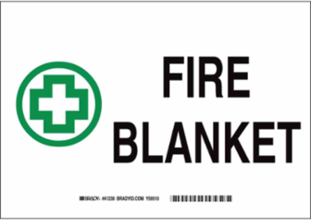 Fire Blanket Sign, 7" H x 10" W x 0.035" D, Aluminum